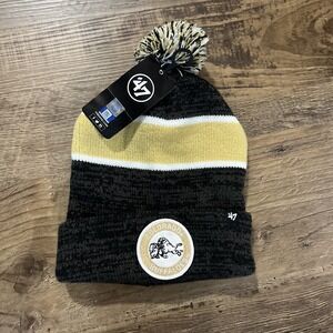 Colorado buffaloes Beanie Black Yellow Cream With Pompom and Patch Logo New!‎